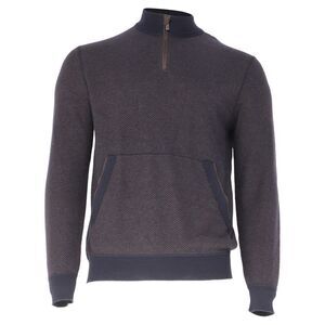 Ermenegildo Zegna Half Zip Sweater in Navy Blue Cashmere